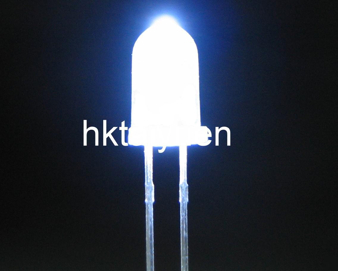 100X white 5MM led 10000MCD bulb lamp free resistors