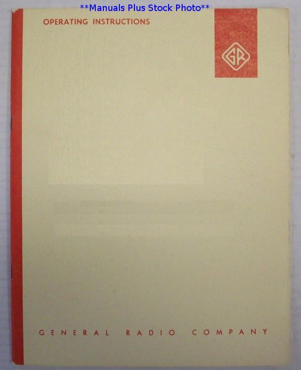 General radio gr 1390-a op/service manual - $5 shipping