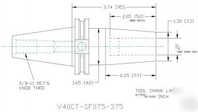 New V40CT SF075 375 thermal toolholding cat adapter