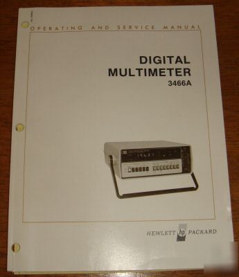 Hp digital multimeter 3466A operating & service manual