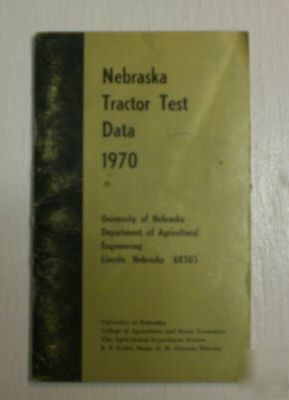 Nebraska tractor test data 1970 pamphlet / booklet