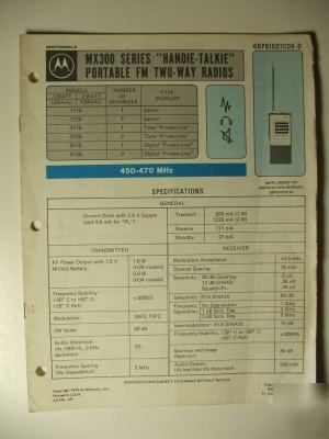 Motorola MX300 portable radio manual +schematic