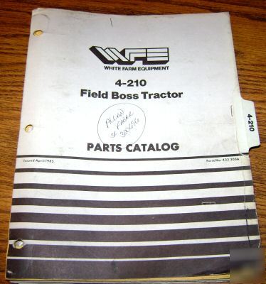 White 4-210 tractor parts catalog book manual
