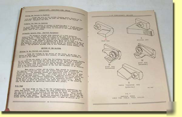 1934 operator's manual cincinnati 1-12 miller