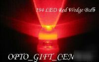100PCS 194/168 led T10 red bullet shape light 12V