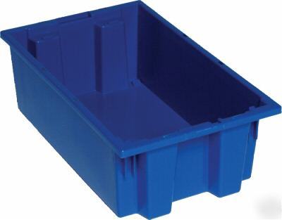3 plastic bins stack nest storage tote boxes containers