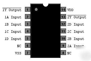 Cmos 4012 - dual 4-input nand gate - nos