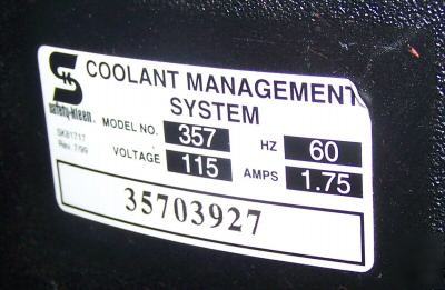 Safety kleen skimmer coolant management system