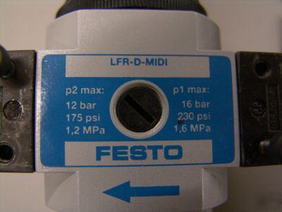 Festo regulator lfr-d-midi 230 psi in 175 out lot of 2