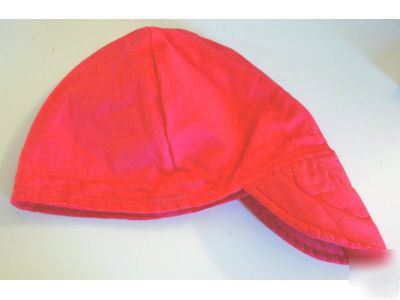 New solid fiery red welding hat 7 5/8 hats fitter hot