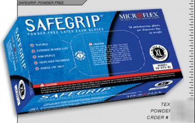 Micro-flex safegrip latex gloves (xl)