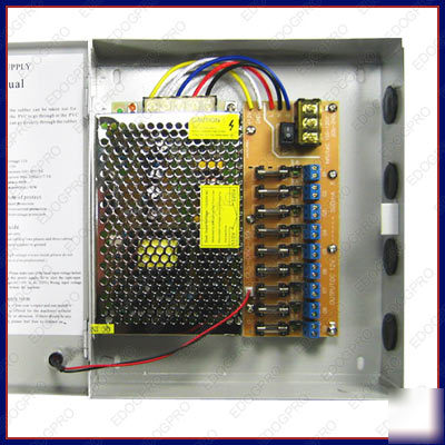 9CH 12V-dc distributed cctv power supply box dvr camera