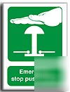 Emerg. stop graphic sign-a.vinyl-200X250MM(sa-031-ae)