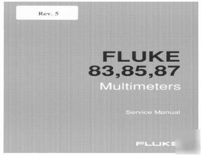 Fluke 83 85 87 multimeter service manual