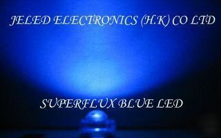 New 50X superflux blue 5MM r/h led lamp 15,000MCD f/r