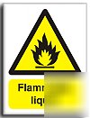 Flammable liquid sign-adh.vinyl-200X250MM(wa-006-ae)