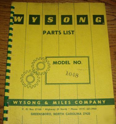 Wysong 1048 power squaring shear parts manual