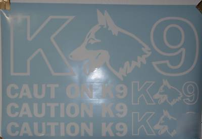New caution K9 white decal set, sticker, emblem, , 6YR