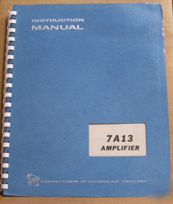 Tek tektronix 7A13 original service/operating manual