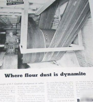 B.f. goodrich rubber conveyor belts flour dust -1942 ad