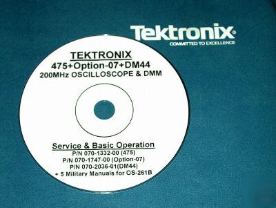 Tek 475 DM44 opt-07 service & operations -8 manual set