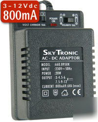 Unregulated power supply 800MA, switchable