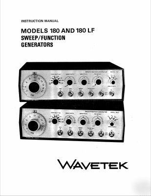 Wavetek 180 180LF 180 lf operation & service manual