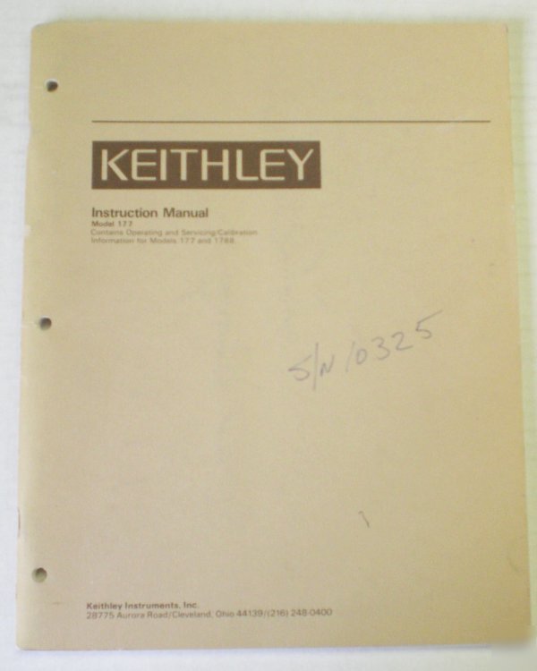 Keithley model 177 instruction manual - $5 shipping 