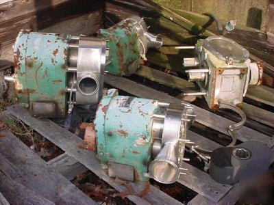Lot of 4 stainless steel displacement pumps,tri-clover