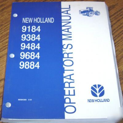 New holland 9184 thru 9884 tractor operators manual nh