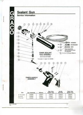 Graco sealant gun assembly C04093 & handle C07079