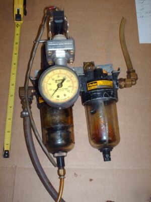 Parker,pneumatic-regulator,lubricator w/gauge-air+extra