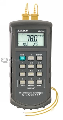 Extech 421509-nist dual thermometer with nist certifica