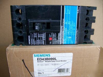 New siemens ED43B090 3POLE 90AMP 480V circuit breaker 