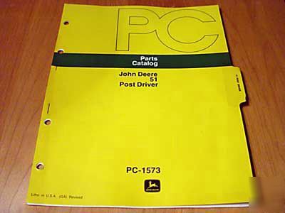 John deere 51 post driver parts manual catalog jd oem