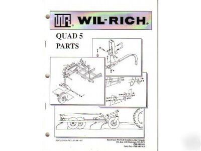 Wil-rich quad 5 chisel plow parts manual