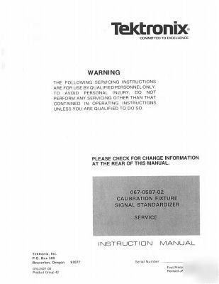 Tek tektronix 067-0587-02 operation & service manual