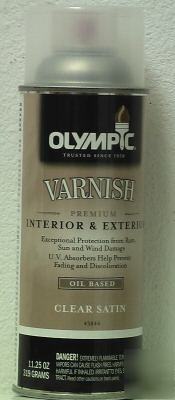 4 spray cans of olympic premium varnish - clear satin