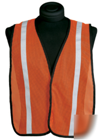 Orange light weight mesh safety vest reflective strips