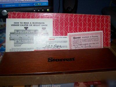 Starrett master caliper #123 w/ original box and certs 
