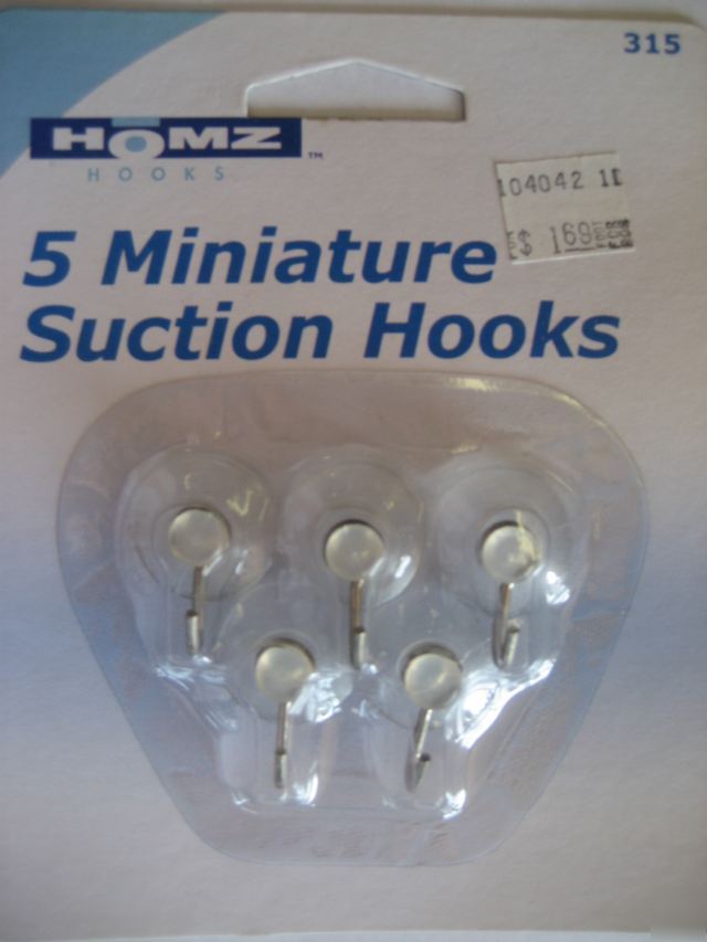 5 miniature suction cup hooks-hmz 315