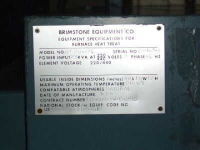 Brimstone equipment 2,000 deg, model BF20-3FE
