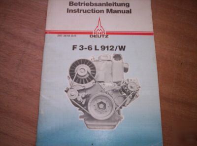 Deutz khd 912 engine opertors manual