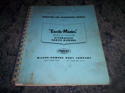 Earth master df-vs-em hydraulic earth augers manual