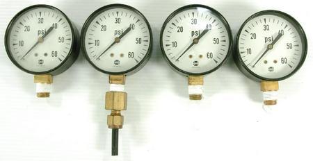 Lot of 4 usg us gauge 0-60 psi