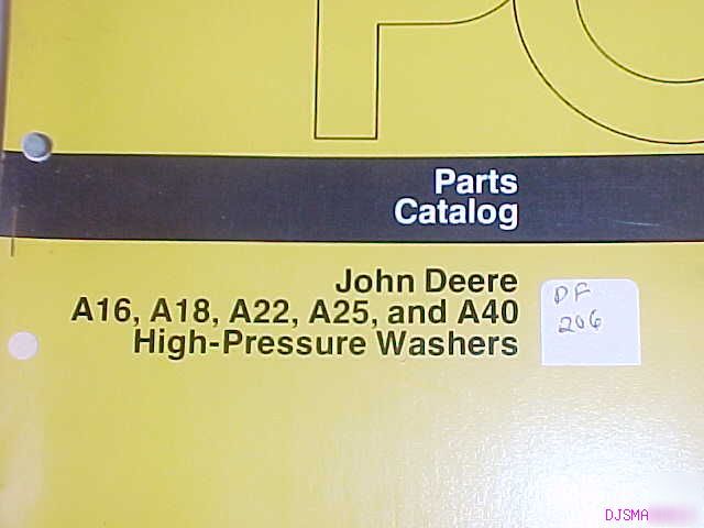 John deere A16 - A40 pressure washers parts catalog