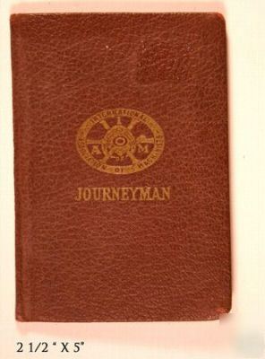 1939 - 1953 machinists dues stamp book