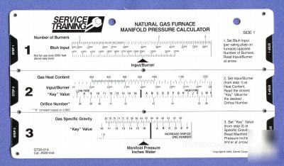 Natural gas furnace manifold pressure calculator slide