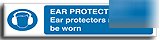 Ear protectors worn sign-adh.vinyl-300X75MM(ma-070-aj)