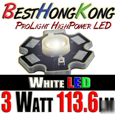 High power led set of 50 prolight 3W white 113.6 lm